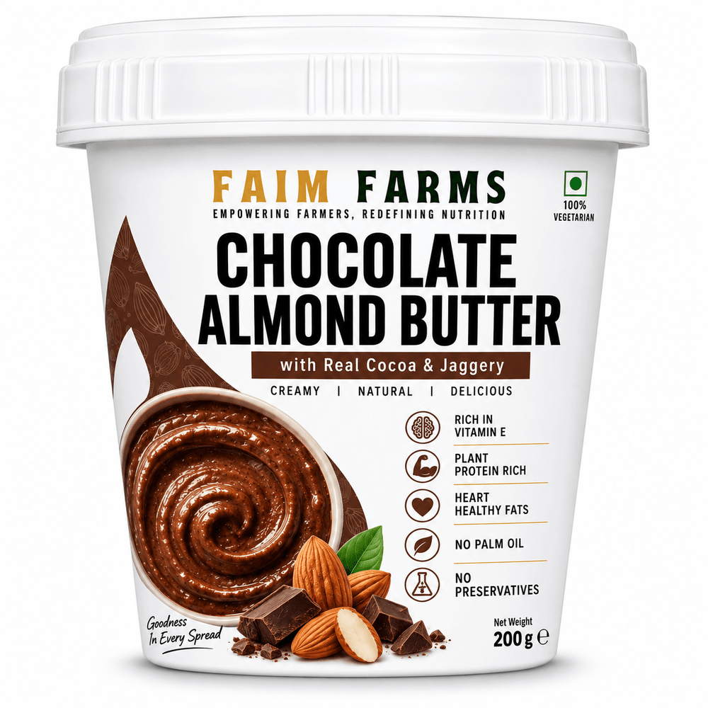 Faim Farms Chocolate Almond Butter | Slow-Roasted & Stone-Ground | 200g — Single-Origin from Kashmir by Faim Farms