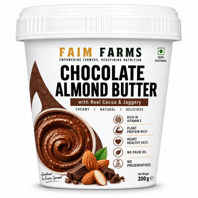 Faim Farms Chocolate Almond Butter | Slow-Roasted & Stone-Ground | 200g