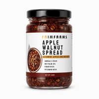 Faim Farms Apple Spread with Walnuts 200g | Kashmiri Apple Walnut Jam | No Palm Oil| Omega 3 Rich Healthy Fruit Spread for Bread, Toast, Roti & Pancakes
